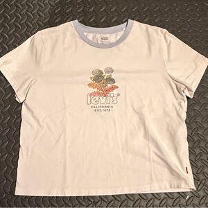 Levi's White Graphic Tee with Floral Print